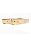 Mens Texture Leather Belts Yellow